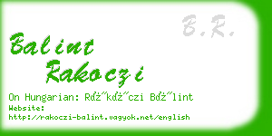 balint rakoczi business card